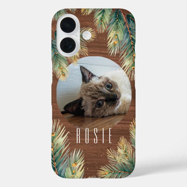 Rustikales Pinienholz iPhone 16 Hülle (Rückseite)