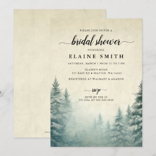 Rustikales Pinienwald Brautparty Einladung