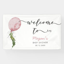 Rustikales Pink Balloon Baby Dusche Begrüßungsbann Banner