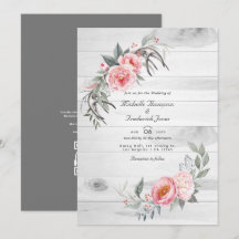Rustikales Pink Boho Floral QR Code UAWG Wedding