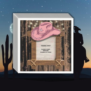 Rustikales Pink Cowgirl Hutelhut Baby Dusche Serviette