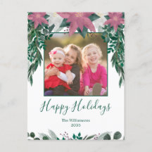 Rustikales Pink White Poinsettia Foliage Foto Holi