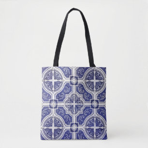 Rustikales portugiesisches Fliesenmuster - Azulejo Tasche