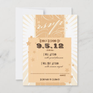 Rustikales Poster: Cream & Brown Custom Wedding UA RSVP Karte