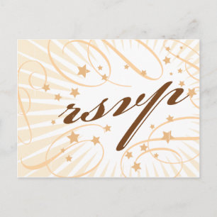 Rustikales Poster: Creme & Braune Hochzeit-RSVP Einladungspostkarte