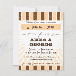 Rustikales Poster: Creme & Brown Probe Dinner Einladung