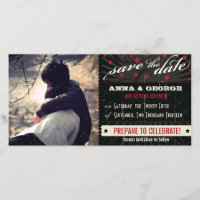 Rustikales Poster: Rot und Schwarz Save the Date