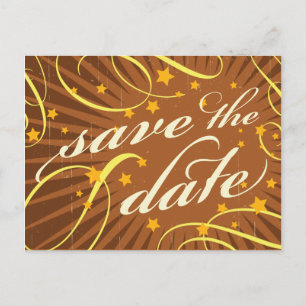 Rustikales Poster: Tropische Sonne Save the Date Ankündigungspostkarte