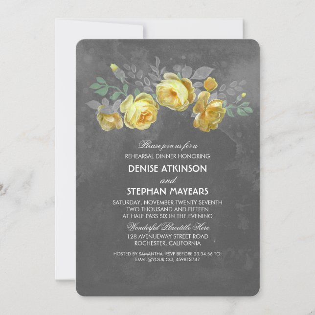Rustikales Probe Chalkboard Einladung (Vorderseite)