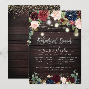 Rustikales Probe Dinner Mason Jars Lichtstrände Einladung