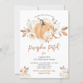 Rustikales Pumpkin Patch Geburtstags-Bash-Party Einladung