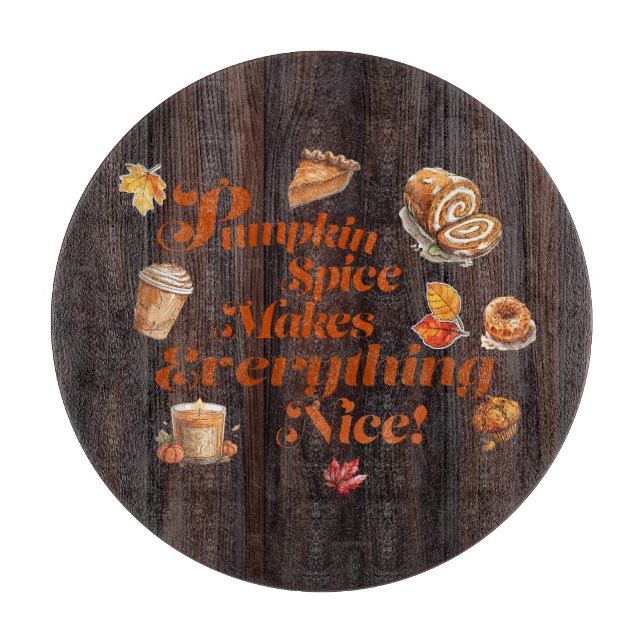 Rustikales "Pumpkin Spice" macht alles schön Schneidebrett (Vorderseite)