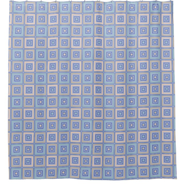 Rustikales Quadrat-Muster im Patchwork-Stil Duschvorhang (Vorderseite)