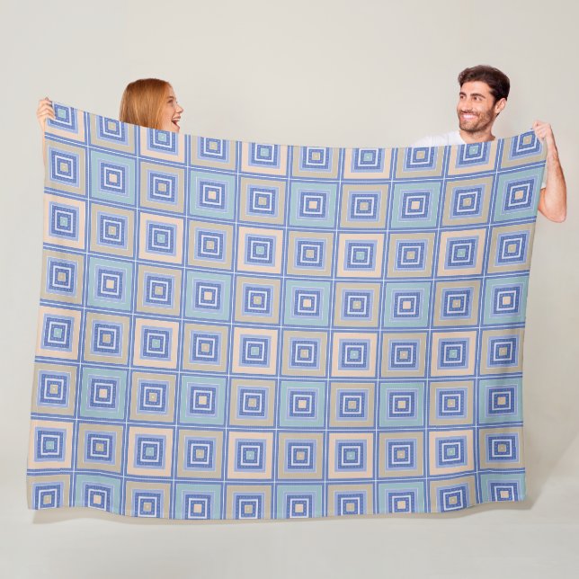 Rustikales Quadrat-Muster im Patchwork-Stil Fleecedecke (Beispiel)