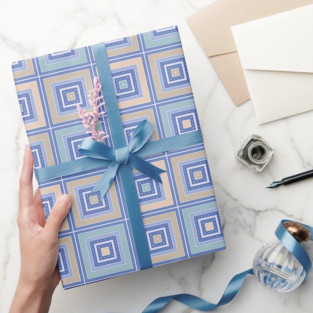 Rustikales Quadrat-Muster im Patchwork-Stil Geschenkpapier (Schenken)