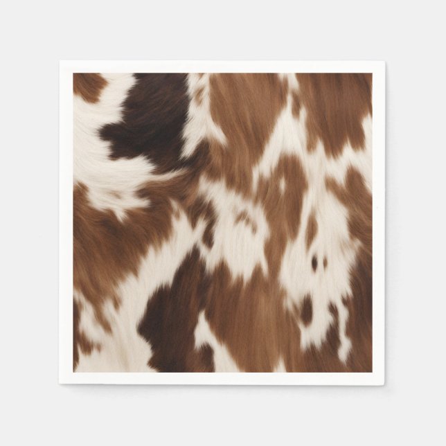 Rustikales Ranch Farm Kuh Heck Land Western Party Serviette (Vorderseite)