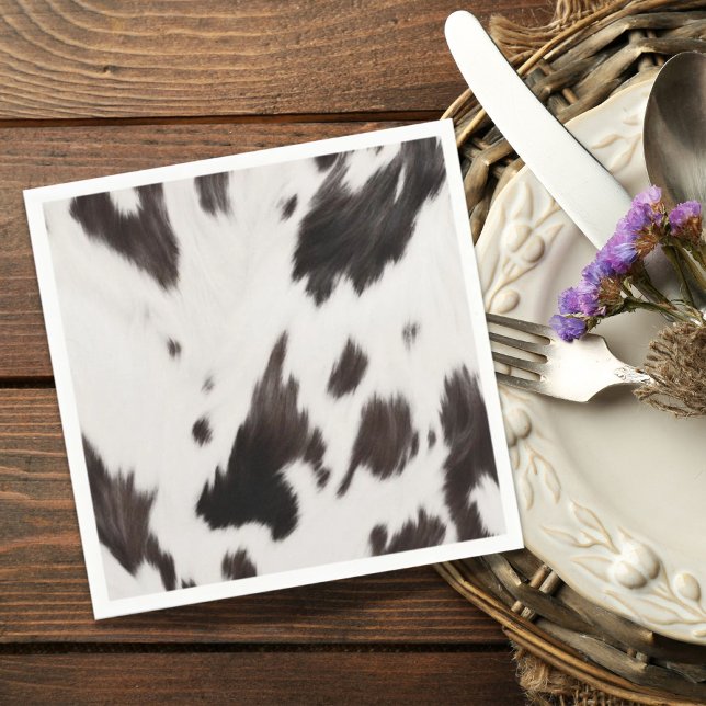 Rustikales Ranch Farm Kuh Heck Land Western Party Serviette (Rustic Ranch Farm Cow Hide Country Western Party Napkins)