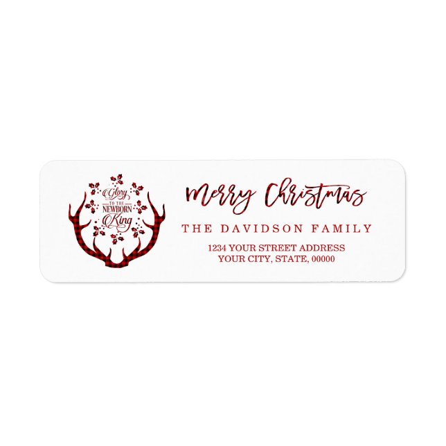 Rustikales Red Buffalo Frohe Weihnachtstypografie (Vorne)