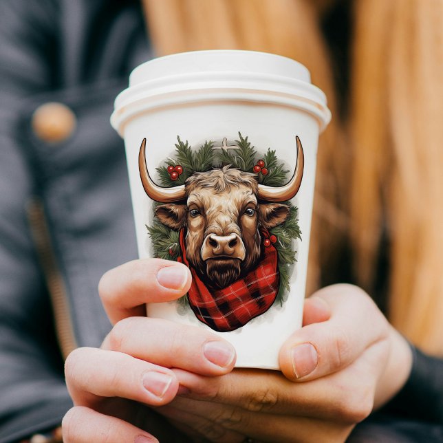 Rustikales Red Buffalo Kariertes Bauernhaus Pappbecher (Von Creator hochgeladen)