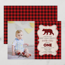 Rustikales Red Buffalo Lumberjack Foto 1ST Geburts