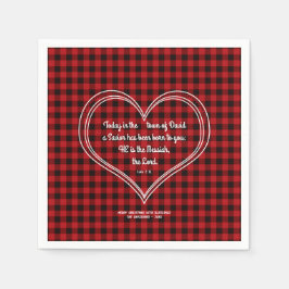 Rustikales Red Buffalo Muster Bibel Verse Weihnach Serviette