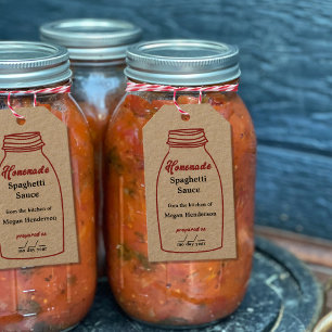 Rustikales Red Canning Jar Kraft Hang Tag Geschenkanhänger