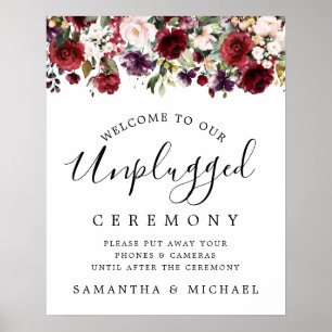 Rustikales Red Floral Unplugged Wedding Ceremony S Poster