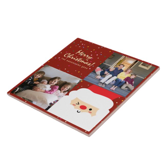 Rustikales Red & Gold Weihnachtsfest und Foto Fliese (Seite)