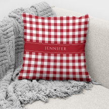 Rustikales Red & White Gingham Pattern Name Throw