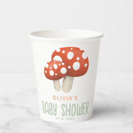 Rustikales Red Woodland Mushroom Kinderdusche Pappbecher