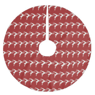 Rustikales Rentier-Weihnachten Polyester Weihnachtsbaumdecke