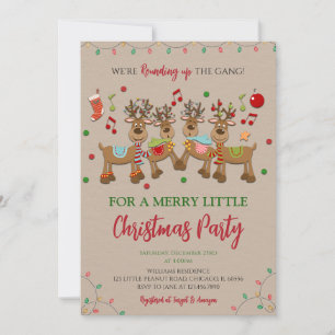Rustikales Rentier Weihnachtsfest-Party Einladung