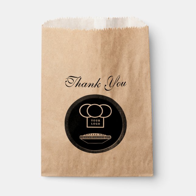 Rustikales Restaurant Bakery Food Custom Logo Geschenktütchen (Vorderseite)