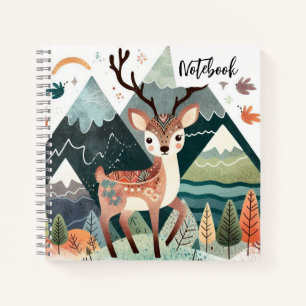 Rustikales Retreat - Herbst Hirsch im Bergkiefer Notizbuch