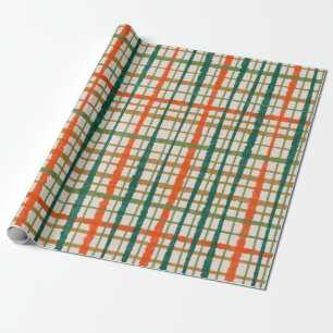 Rustikales Retro Kariertes Weihnachtsmuster Geschenkpapier