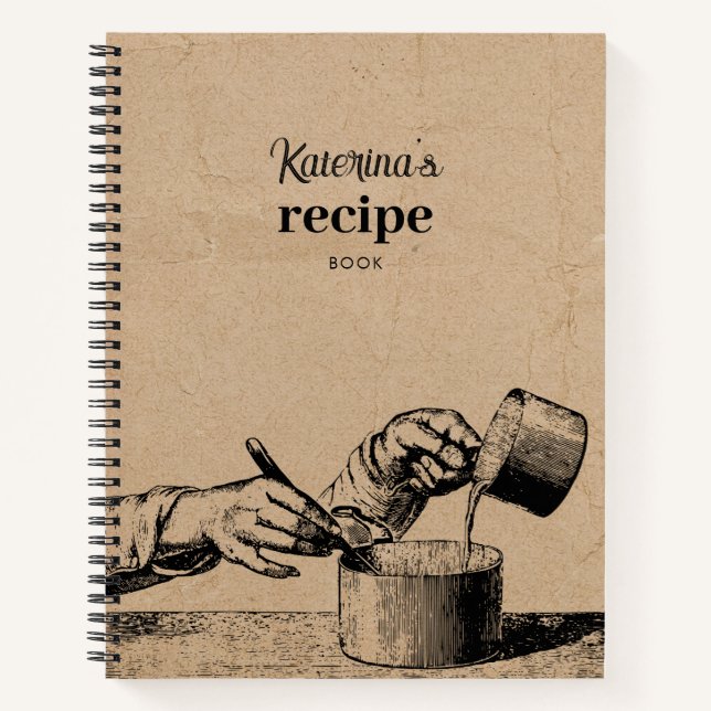Rustikales Retro Vintag Kochküche Rezept Notizbuch (Vorderseite)