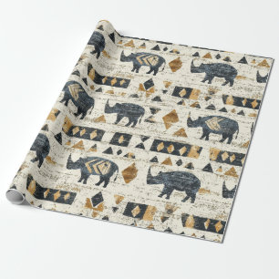 Rustikales Rhino-Stammesmuster (1) Geschenkpapier