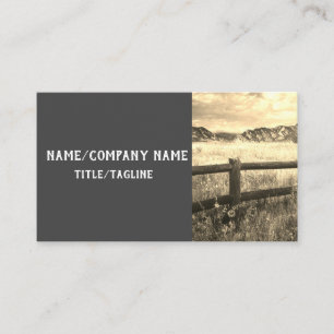 rustikales Rocky Mountain Landschaft sepia Töntes  Visitenkarte