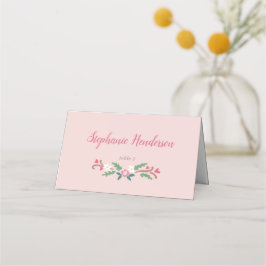 Rustikales romantisches Blumenessen Platzkarte