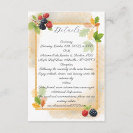 Rustikales Romantisches Herbst-Berry-Hochzeitssemb Begleitkarte
