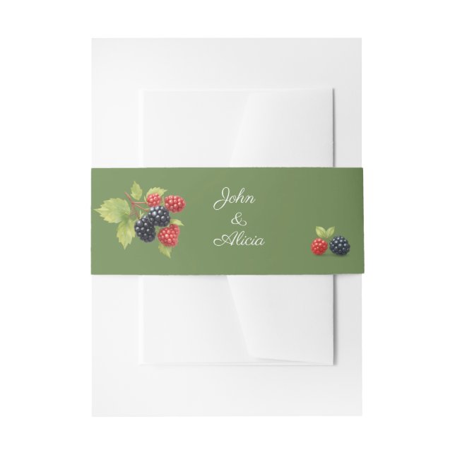 Rustikales Romantisches Herbst-Berry-Hochzeitssemb Einladungsbanderole (Vorderseite Beispiel)