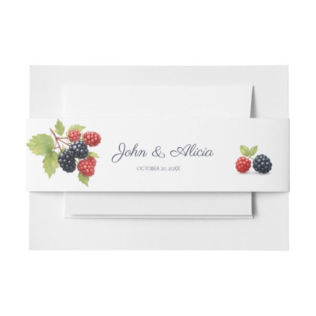 Rustikales Romantisches Herbst-Berry-Hochzeitssemb Einladungsbanderole (Vorderseite Beispiel)