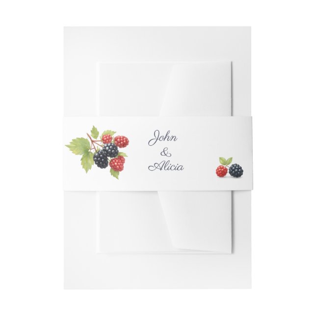 Rustikales Romantisches Herbst-Berry-Hochzeitssemb Einladungsbanderole (Vorderseite Beispiel)