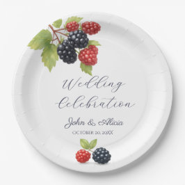 Rustikales Romantisches Herbst-Berry-Hochzeitssemb Pappteller