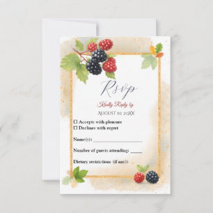 Rustikales Romantisches Herbst-Berry-Hochzeitssemb RSVP Karte
