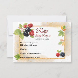 Rustikales Romantisches Herbst-Berry-Hochzeitssemb RSVP Karte