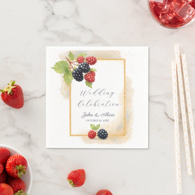 Rustikales Romantisches Herbst-Berry-Hochzeitssemb Serviette (Beispiel)