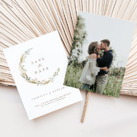 Rustikales Romantisches Skript-Foto Save the Date 