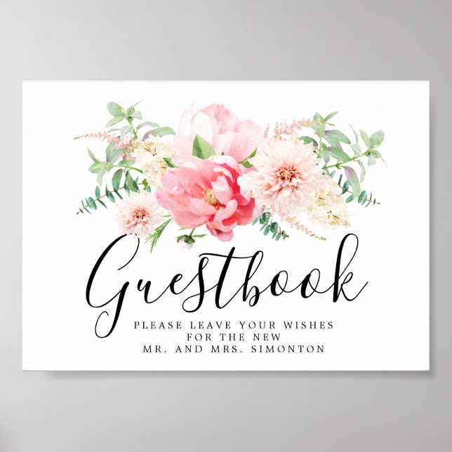 Rustikales rosa Blumenzelt Poster (Vorne)
