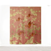 Rustikales Rosa Flamingos Tapestry